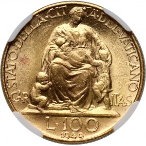 Vatican, Pius XII, 100 Lire 1949