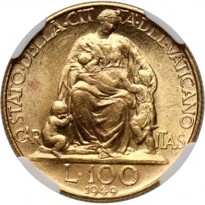 Watykan, Pius XII, 100 lirów 1949