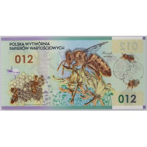 PWPW, 012, banknot testowy, Pszczoła miodna, 2012