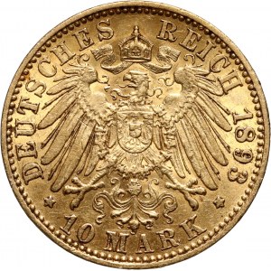 Germany, Hessen, Ernst Ludwig, 10 Mark 1893