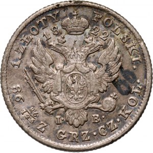 Królestwo Kongresowe, Aleksander I, 1 złoty 1822 IB, Warszawa