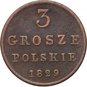 Królestwo Kongresowe, Mikołaj I, 3 grosze polskie 1829 FH, Warszawa