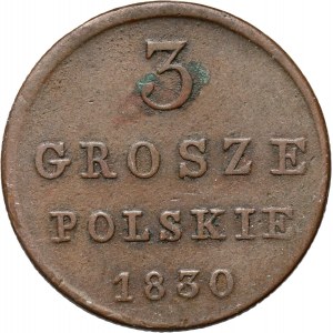 Królestwo Kongresowe, Mikołaj I, 3 grosze polskie 1830 FH, Warszawa