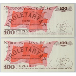 PRL, zestaw 2 x 100 złotych 15.01.1975, seria A