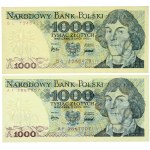 PRL, zestaw 2 x 1000 złotych 2.07.1975, seria AF i BL