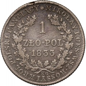 Królestwo Kongresowe, Mikołaj I, 1 złoty 1833 KG, Warszawa