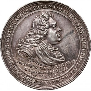 Niemcy, Saksonia, Fryderyk August II, medal z 1733 roku, Otwarcie kopalni w Freiburgu