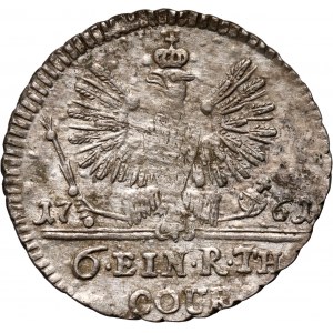 Rosja, Elżbieta I, monety bite dla Prus, 1/6 talara 1761, Królewiec