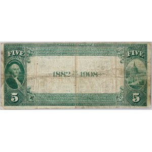 USA, Rhode Island, National Bank of Providence, 5 Dollars 1882, Date Back