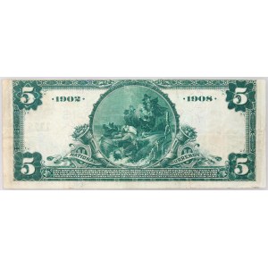 USA, Virginia, National Bank of Richmond, 5 Dollars 1902, Date Back