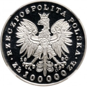 III RP, 100000 złotych 1990, Mały tryptyk, Fryderyk Chopin