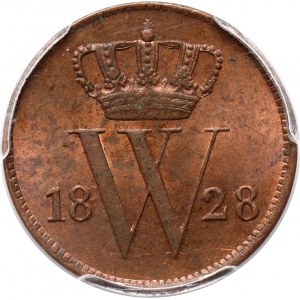 Netherlands, William I, 1 Cent 1828 B, Brussels