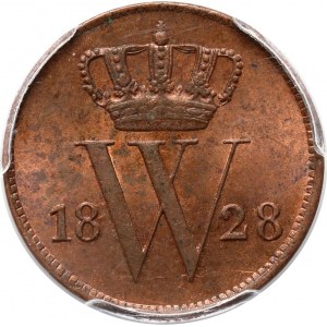 Niderlandy, Wilhelm I, 1 cent 1828 B, Bruksela