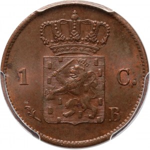 Netherlands, William I, 1 Cent 1828 B, Brussels
