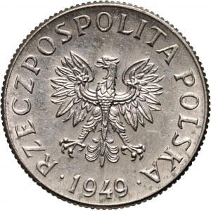 PRL, 2 grosze 1949, PRÓBA, nikiel