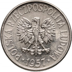 PRL, 50 groszy 1957, PRÓBA, nikiel