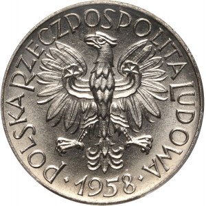 PRL, 1 złoty 1958, PRÓBA, nikiel