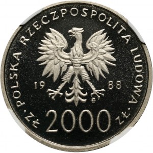 PRL, 2000 złotych 1988, Jan Paweł II - X lat pontyfikatu, PRÓBA, nikiel