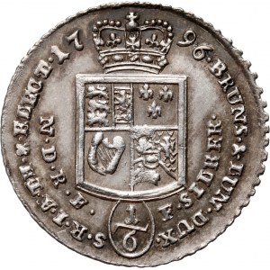 Niemcy, Brunszwik-Calenberg-Hannover, Jerzy III, 1/6 talara 1796 PLM, Clausthal