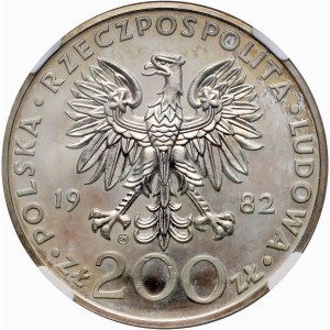 PRL, 200 złotych 1982, Valcambi, Jan Paweł II, stempel zwykły