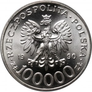 III RP, 100000 złotych 1990, Solidarność, Typ C