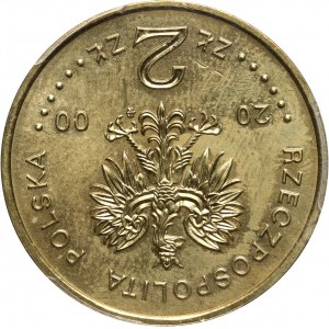 III RP, 2 złote 2000, Grudniowy bunt robotniczy 1970, ODWROTKA, brak napisu na rancie