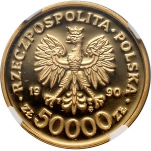 III RP, 50000 złotych 1990, Warszawa, Solidarność