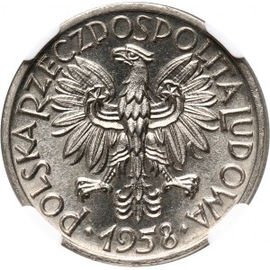 PRL, 50 groszy 1958, PRÓBA, nikiel