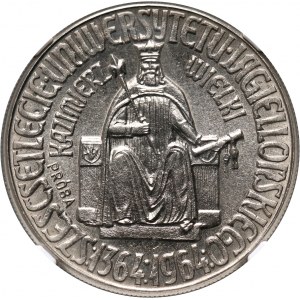 PRL, 10 złotych 1964, Warszawa, Kazimierz Wielki, PRÓBA, nikiel