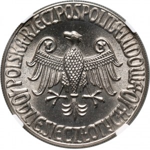 PRL, 10 złotych 1964, Warszawa, Kazimierz Wielki, PRÓBA, nikiel