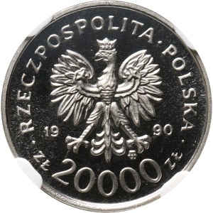 III RP, 20000 złotych 1990, Solidarność 1980-1990, PRÓBA, nikiel