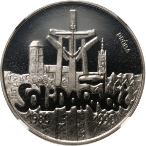 III RP, 100000 złotych 1990, Solidarność 1980-1990, PRÓBA, nikiel