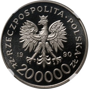III RP, 200000 złotych 1990, Solidarność 1980-1990, PRÓBA, nikiel