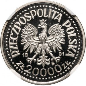 III RP, 20000 złotych 1991, Jan Paweł II, PRÓBA, nikiel