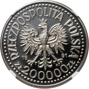 III RP, 200000 złotych 1991, Jan Paweł II, PRÓBA, nikiel