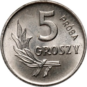 PRL, 5 groszy 1963, PRÓBA, nikiel