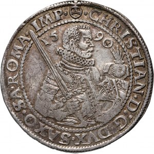 Niemcy, Saksonia, Krystian I, talar 1590 HB, Drezno