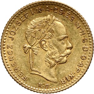 Hungary, Franz Joseph I, 4 Forint = 10 Francs 1890 KB, Kremnitz