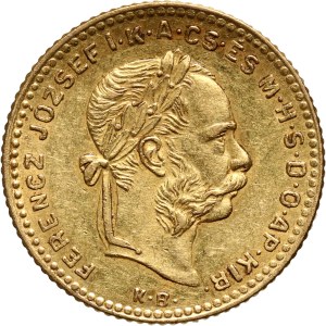 Węgry, Franciszek Józef I, 4 forinty = 10 franków 1890 KB, Kremnica