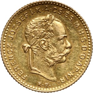 Węgry, Franciszek Józef I, 4 forinty = 10 franków 1891 KB, Kremnica