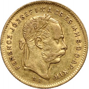Węgry, Franciszek Józef I, 4 forinty = 10 franków 1880 KB, Kremnica
