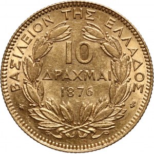 Greece, George I, 10 Drachmai 1876 A, Paris