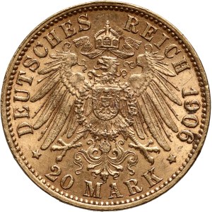Germany, Bremen, 20 Mark 1906 J, Hamburg