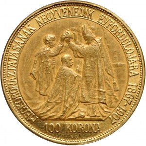Hungary, Franz Joseph I, 100 Corona 1907 KB, Kremnitz