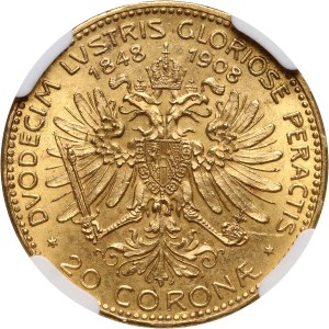 Austria, Franciszek Józef I, 20 koron 1908, Wiedeń