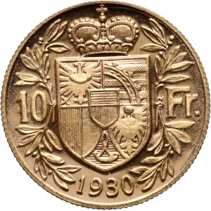 Liechtenstein, Franciszek I, 10 franków 1930