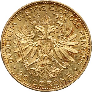 Austria, Franciszek Józef I, 20 koron 1908, Wiedeń