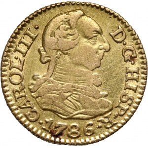 Spain, Charles III, 1/2 Escudo 1786 M-DV, Madrid