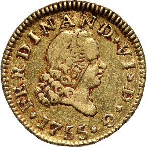 Spain, Ferdinand VI, 1/2 Escudo 1755 MJB, Madrid