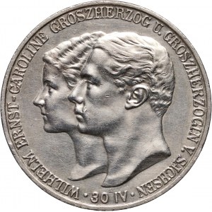 Niemcy, Saksonia-Weimar-Eisenach, Wilhelm Ernest, 5 marek 1903 A, Berlin, Ślub księcia z Karoliną von Reuss